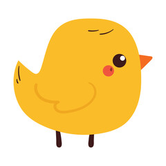 cute drawing cartoon chick. animal doodle for sticker, icon
