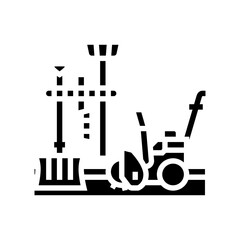 snow shovel winter gear glyph icon vector illustration