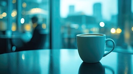 Coffee Cup Detail at Casual Business Meeting Representing Professional Settings Business Networking and Informal Meetings for Corporate Culture Office Design and Productive Conversations