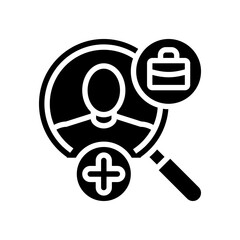 Obraz premium passive talent engagement head hunting glyph icon vector illustration