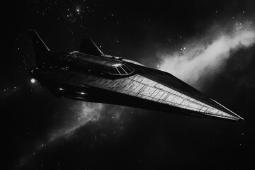 sleek stealth spaceship
