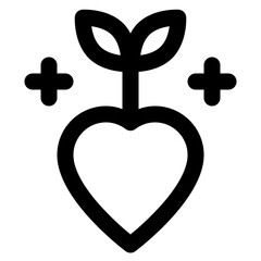 Fototapeta premium Plant with heart icon with line and simple style