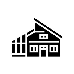 eco friendly sustainable cabin glyph icon vector illustration