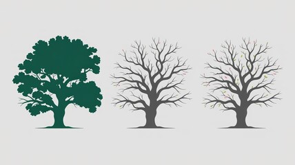 Tree seasons illustration vector graphic design nature trees spring summer autumn winter concept