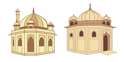 Mugal style mosque vector image.