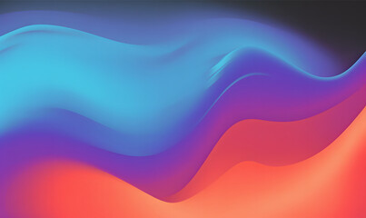 Abstract Modern Landscape Art background with Geometric Waves Mountains with Sunset, Vibrant Colorful Digital illustration
