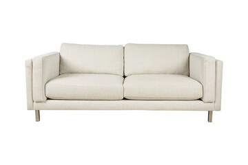 sofa isolated on white background  Cade Sofa with Walnut Accents