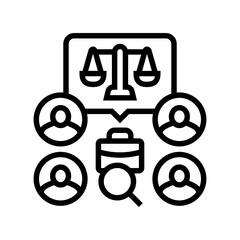 diversity and inclusion hiring head hunting line icon vector illustration