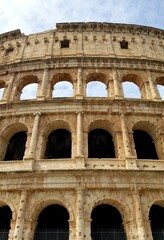Obraz premium Colosseum in Rome, Italy. Roman Coliseum is one of the main tourist attractions in Rome.
