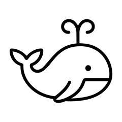 whale icon on white background vector
Vector line icon animals