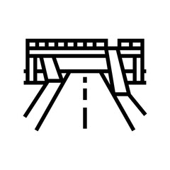 pedestrian bridge highway road line icon vector illustration