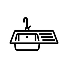 kitchen sink line icon vector illustration