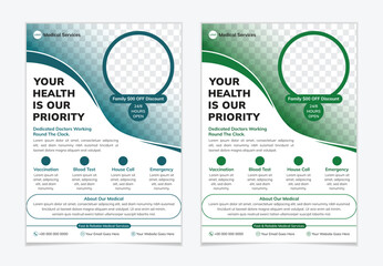 Corporate Creative Healthcare Medical Poster, Cover Or Flyer Design Editable Template Or Layout For A4 Print
