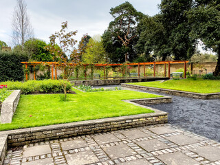Walk in physic garden in St Anns park in Dublin on the spring time, Ireland