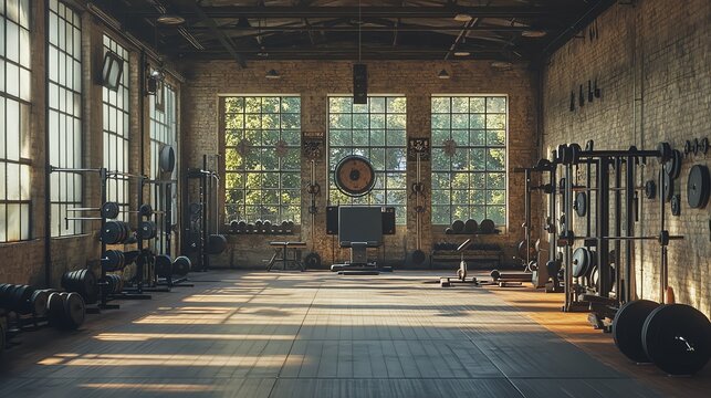 Warm Natural Light Fills a Retro-Inspired Weight Room - Powered by Adobe