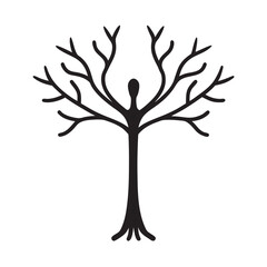 Tree Silhouette With Hands Replacing Branches