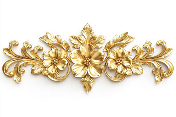 Fototapeta premium Golden Floral Ornament Baroque Style