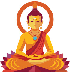 Buddha vector art illustration