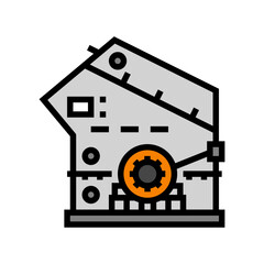 Fototapeta premium limestone crusher cement production color icon vector illustration