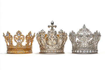 Three Regal Crowns Gold Silver and Platinum