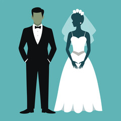 Fototapeta premium bride and groom on wedding day