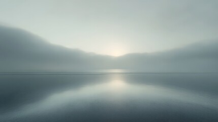 Obraz premium Empty beach at sunrise with minimal elements