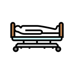 hospital bed white sheet mortality color icon vector illustration