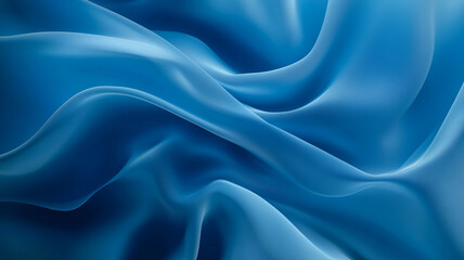 Obraz premium Luxurious Blue Silk Fabric Flowing in Soft Waves & Deep Folds | Elegant Abstract Background, Serene Beauty. generative ai