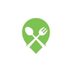 Restaurant Locator Spoon Fork vector logo illustration