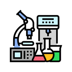 lab equipment research development color icon vector illustration