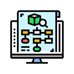 development blueprint research color icon vector illustration