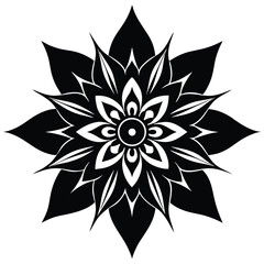 black and white flower