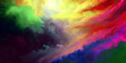 Fototapeta premium Vibrant colorful abstract cloud formation