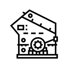 limestone crusher cement production line icon vector illustration