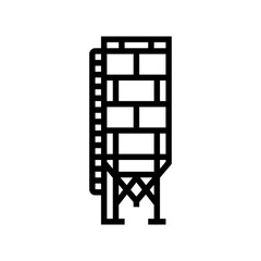 silo cement production line icon vector illustration