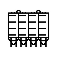 bulk storage cement production line icon vector illustration