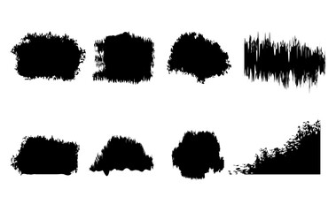 Collection of Black Brushstroke Shapes