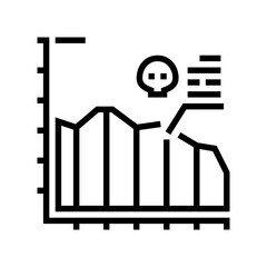 chart rate mortality line icon vector illustration
