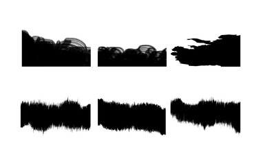 Set of hand drawn ink brush strokes for creative design elements