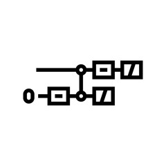 gates diagram quantum computer line icon vector illustration