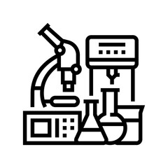 lab equipment research development line icon vector illustration