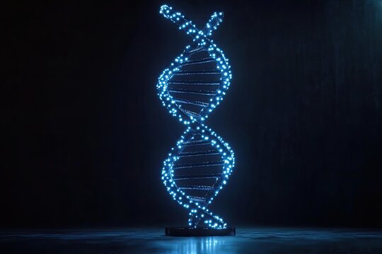DNA helix glowing light