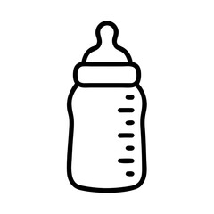 Baby Bottle Icon Outline – Feeding Bottle Vector Illustration