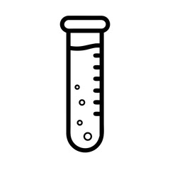Test Tube Line Icon – Simple Laboratory Glassware Chemistry Illustration