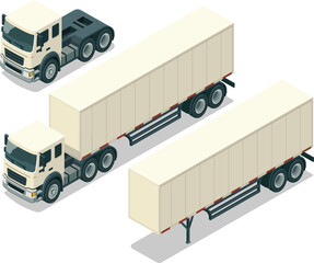 Isometric trailer truck
