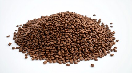 Roasted Coffee Beans: Aromatic Pile of Dark Brown Beans