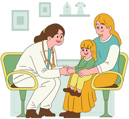 Pediatrician Meeting with Mother and Child