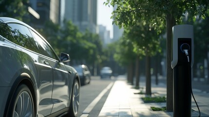 Electric Vehicle Charging in Urban Greenery