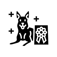 winner dog competition show glyph icon vector illustration