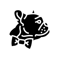bowtie dog competition show glyph icon vector illustration